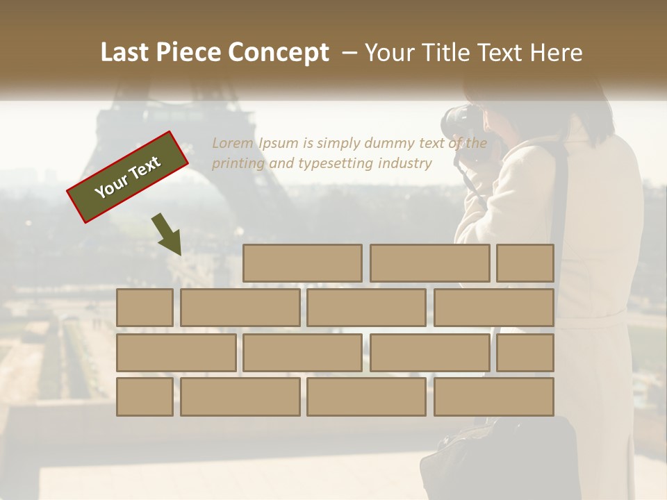 A Woman Taking A Picture Of The Eiffel Tower PowerPoint Template