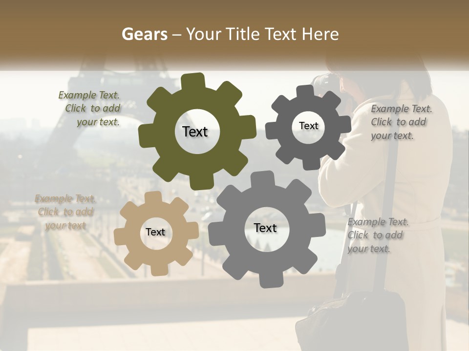 A Woman Taking A Picture Of The Eiffel Tower PowerPoint Template