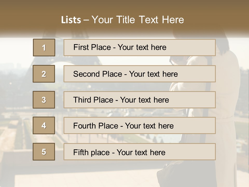 A Woman Taking A Picture Of The Eiffel Tower PowerPoint Template