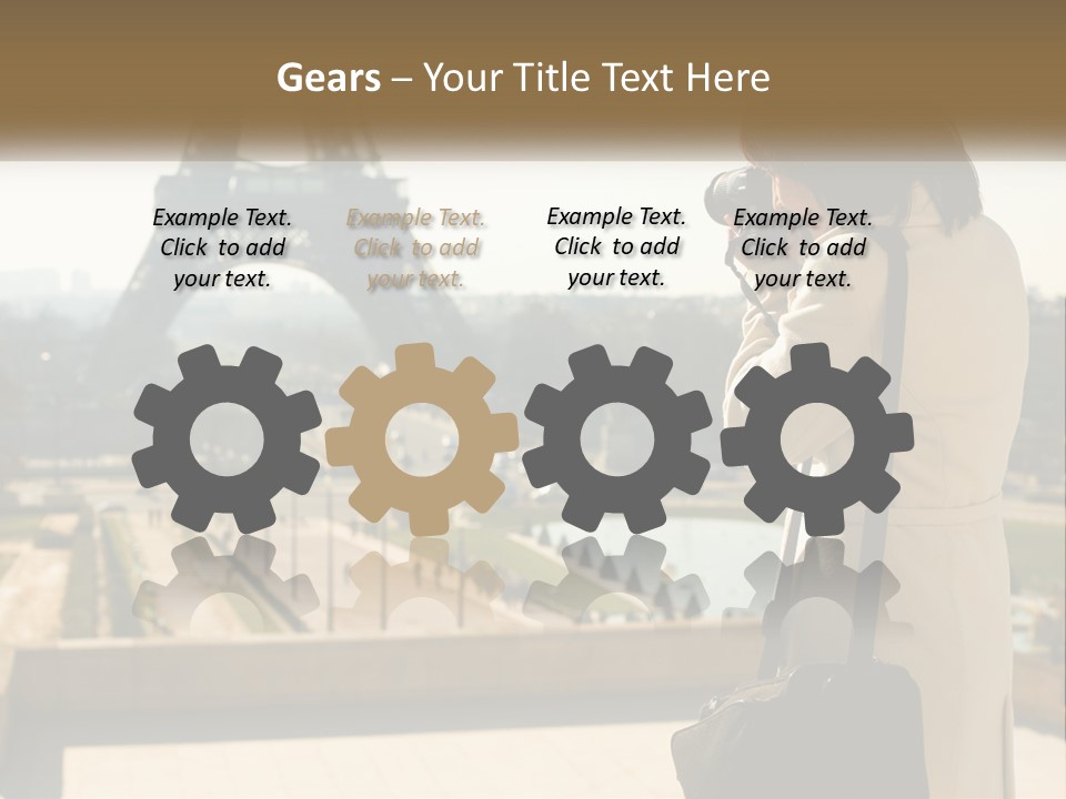 A Woman Taking A Picture Of The Eiffel Tower PowerPoint Template