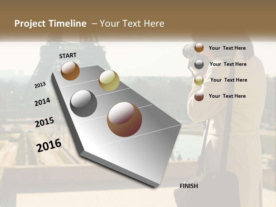 A Woman Taking A Picture Of The Eiffel Tower PowerPoint Template