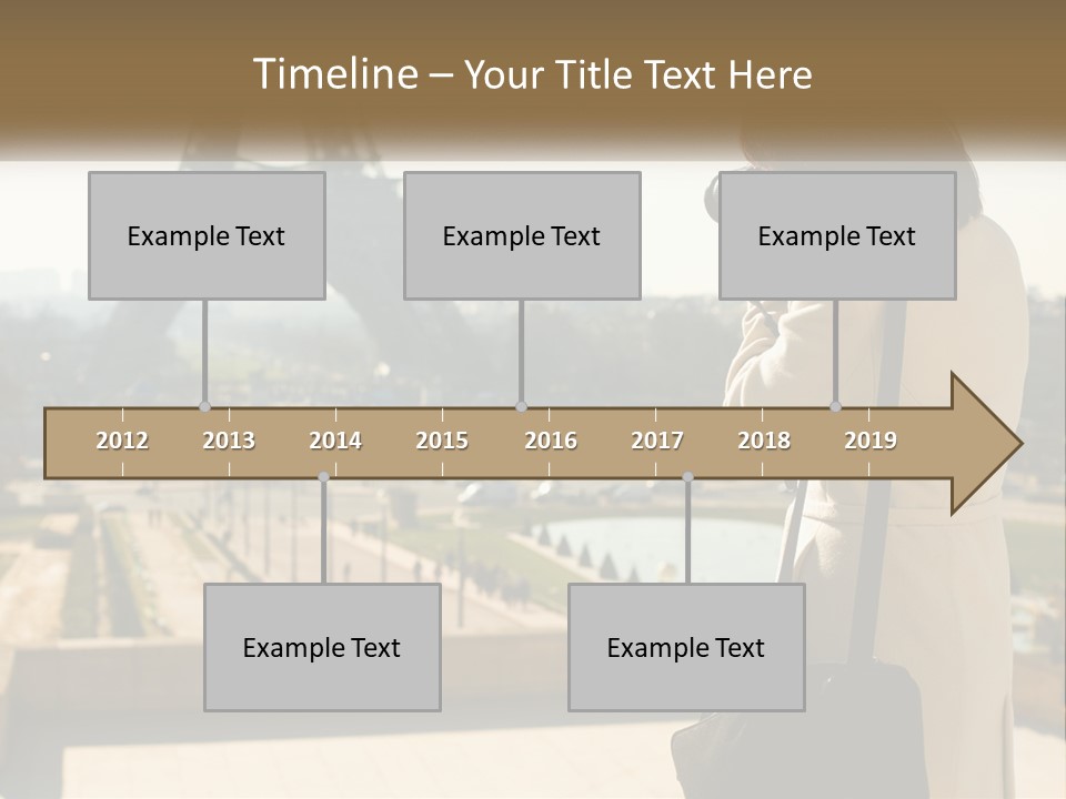 A Woman Taking A Picture Of The Eiffel Tower PowerPoint Template