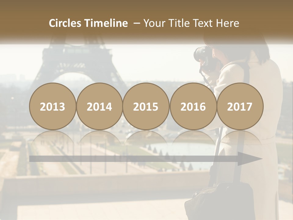 A Woman Taking A Picture Of The Eiffel Tower PowerPoint Template