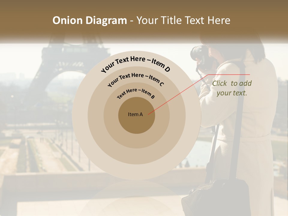 A Woman Taking A Picture Of The Eiffel Tower PowerPoint Template