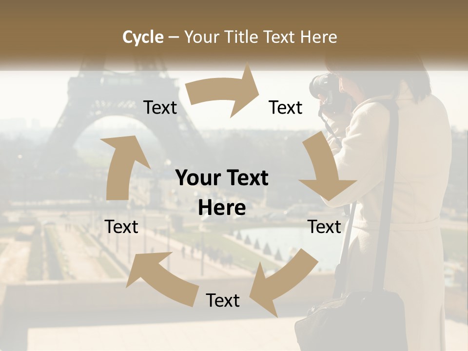 A Woman Taking A Picture Of The Eiffel Tower PowerPoint Template