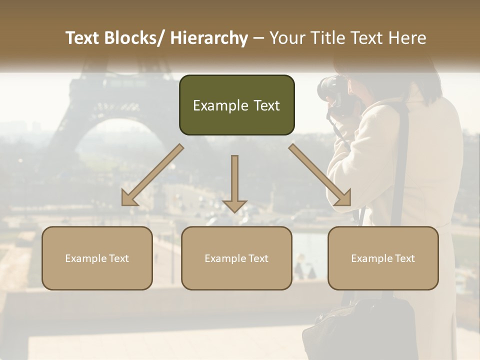 A Woman Taking A Picture Of The Eiffel Tower PowerPoint Template