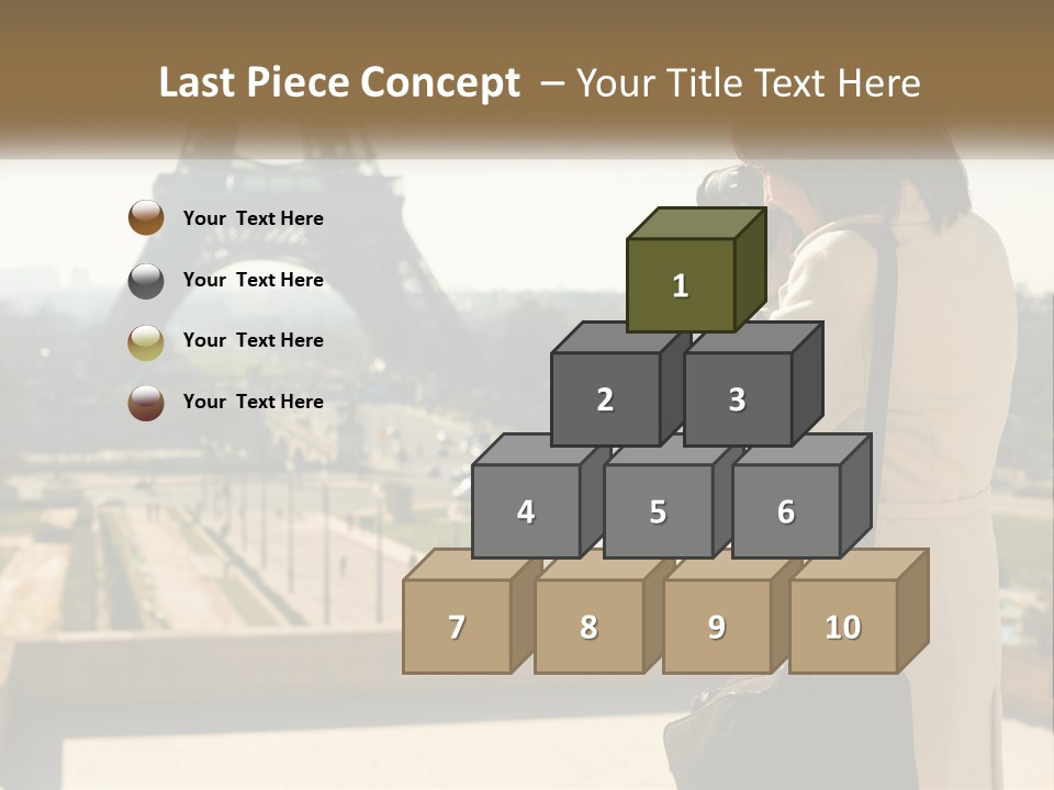 A Woman Taking A Picture Of The Eiffel Tower PowerPoint Template