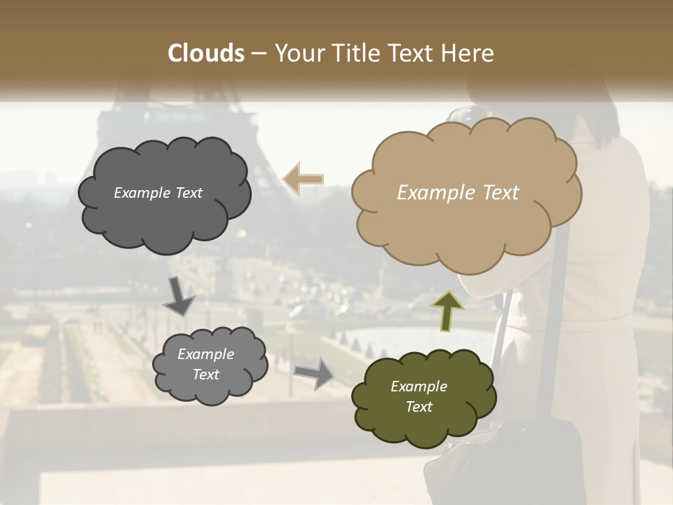 A Woman Taking A Picture Of The Eiffel Tower PowerPoint Template