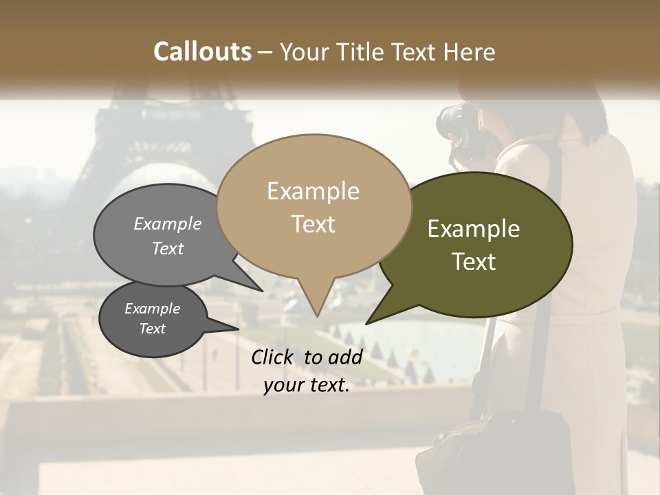 A Woman Taking A Picture Of The Eiffel Tower PowerPoint Template