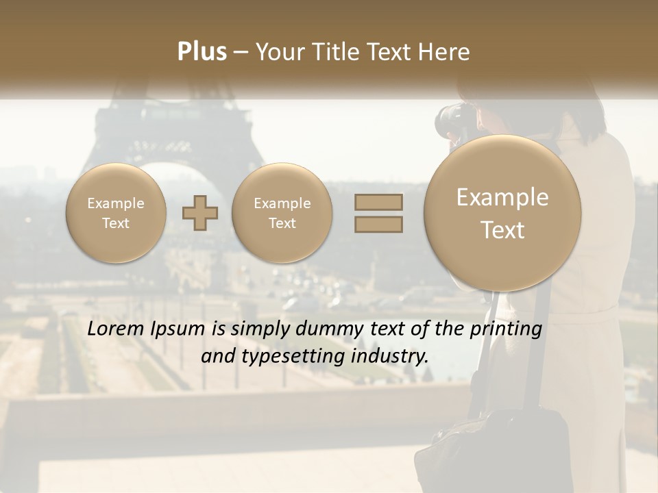 A Woman Taking A Picture Of The Eiffel Tower PowerPoint Template