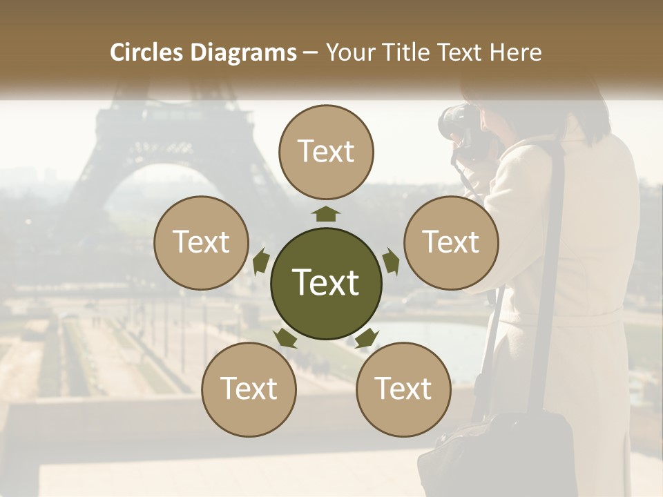 A Woman Taking A Picture Of The Eiffel Tower PowerPoint Template