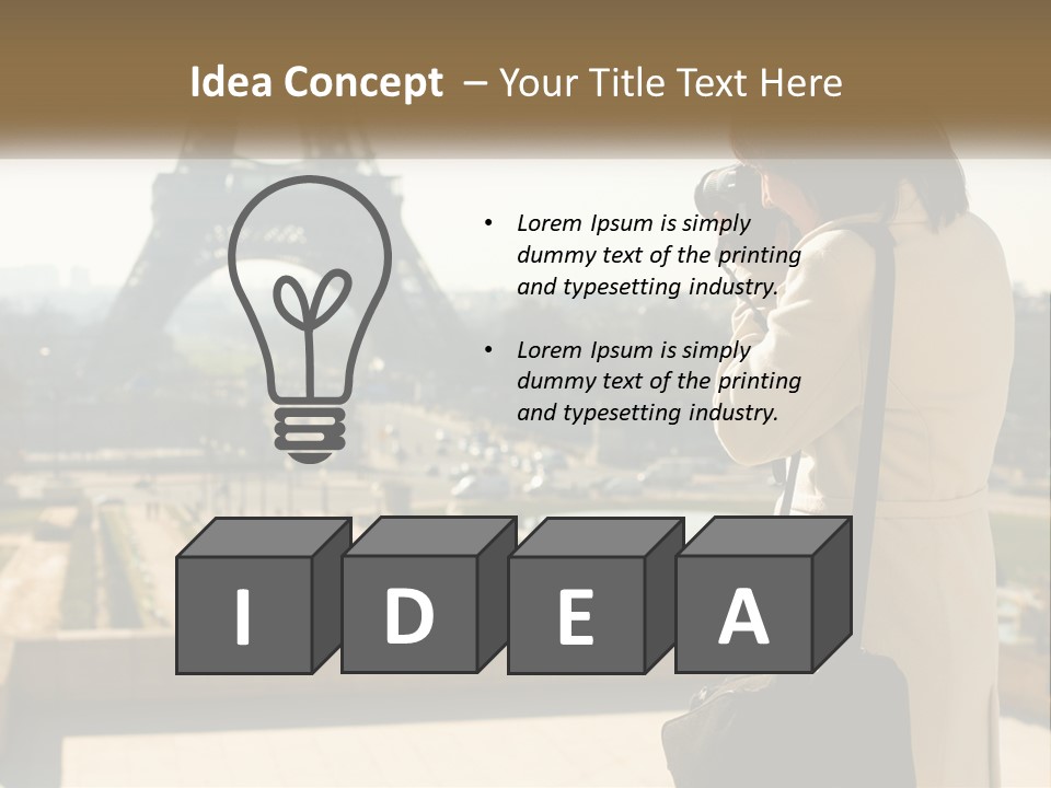 A Woman Taking A Picture Of The Eiffel Tower PowerPoint Template