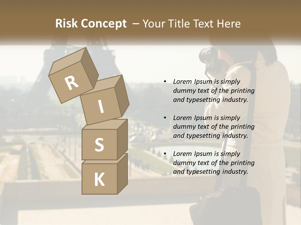 A Woman Taking A Picture Of The Eiffel Tower PowerPoint Template