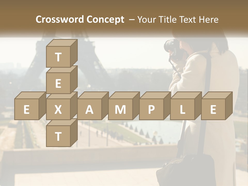 A Woman Taking A Picture Of The Eiffel Tower PowerPoint Template