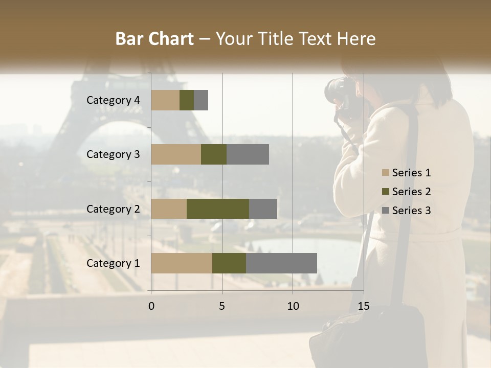 A Woman Taking A Picture Of The Eiffel Tower PowerPoint Template