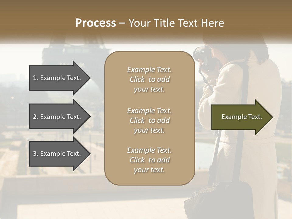 A Woman Taking A Picture Of The Eiffel Tower PowerPoint Template