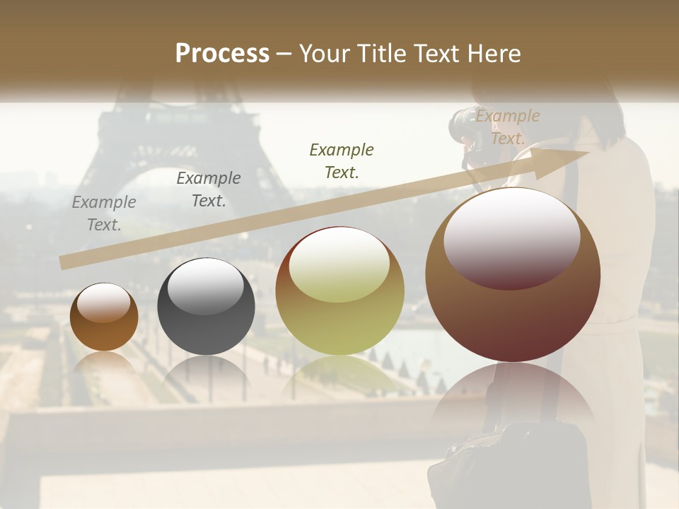 A Woman Taking A Picture Of The Eiffel Tower PowerPoint Template