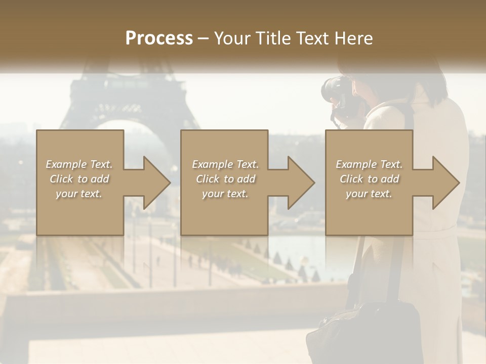 A Woman Taking A Picture Of The Eiffel Tower PowerPoint Template