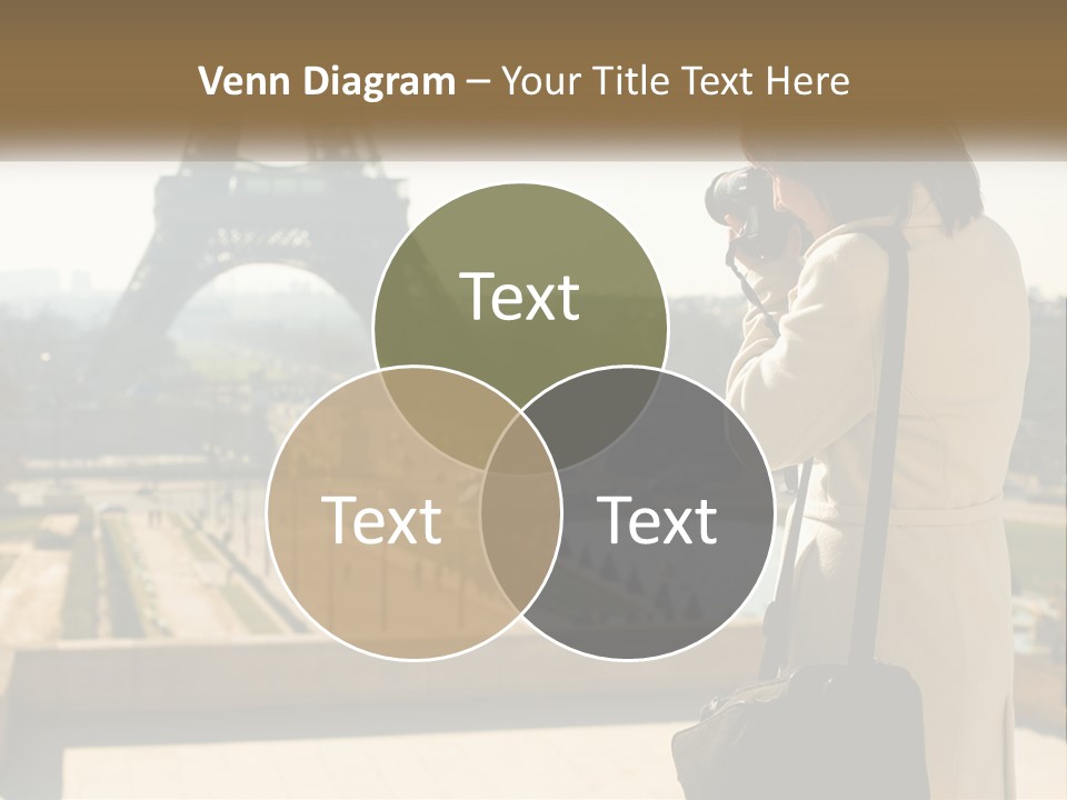 A Woman Taking A Picture Of The Eiffel Tower PowerPoint Template