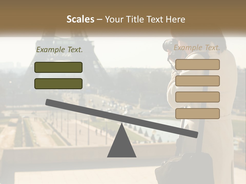 A Woman Taking A Picture Of The Eiffel Tower PowerPoint Template