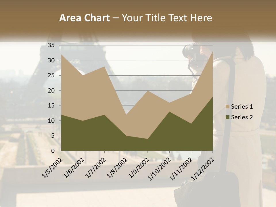 A Woman Taking A Picture Of The Eiffel Tower PowerPoint Template