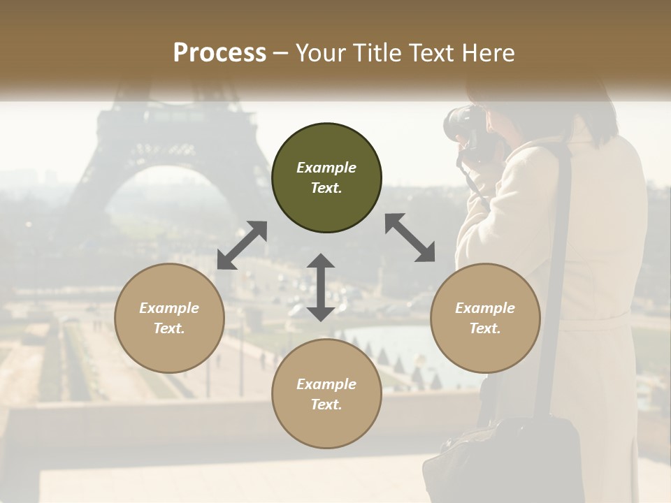 A Woman Taking A Picture Of The Eiffel Tower PowerPoint Template