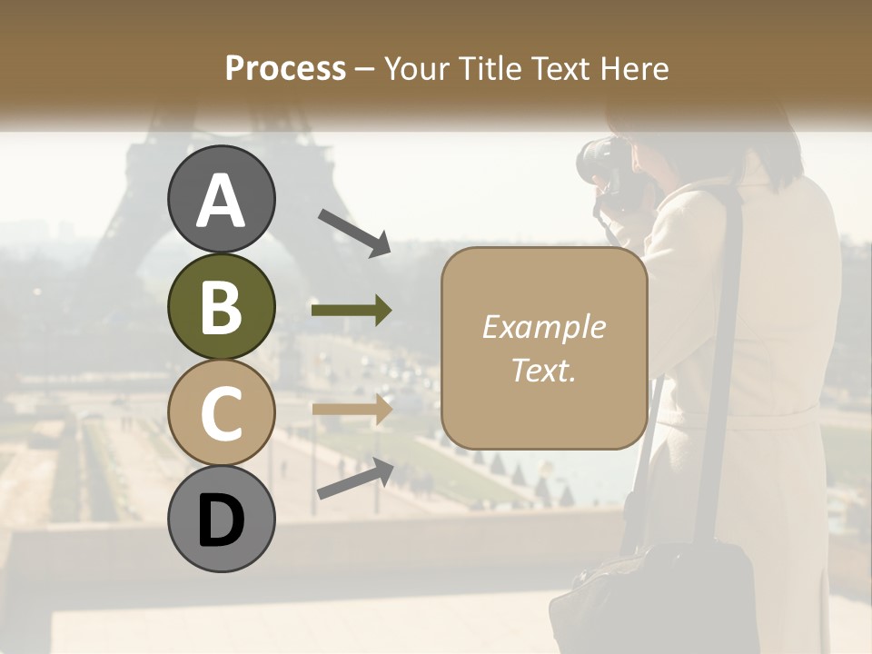 A Woman Taking A Picture Of The Eiffel Tower PowerPoint Template