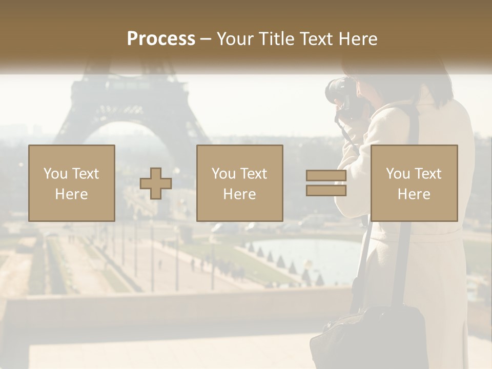 A Woman Taking A Picture Of The Eiffel Tower PowerPoint Template