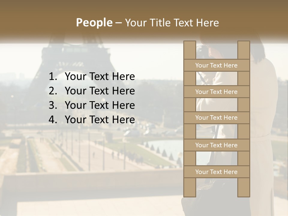 A Woman Taking A Picture Of The Eiffel Tower PowerPoint Template