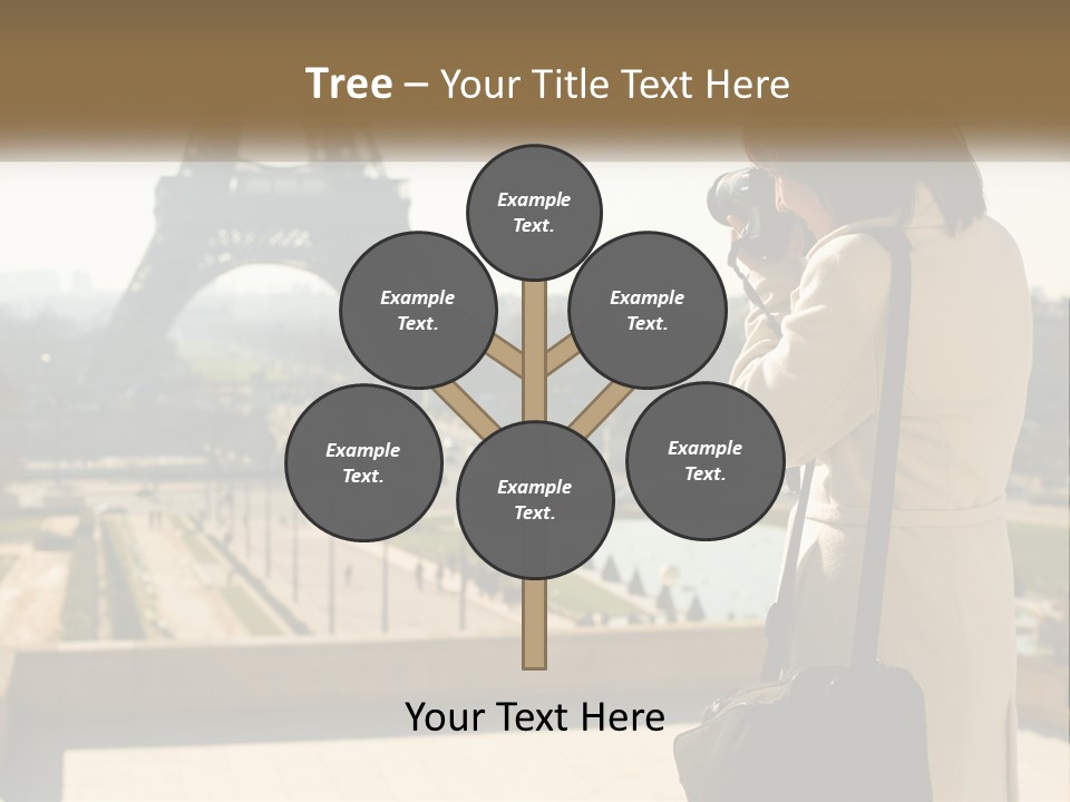 A Woman Taking A Picture Of The Eiffel Tower PowerPoint Template