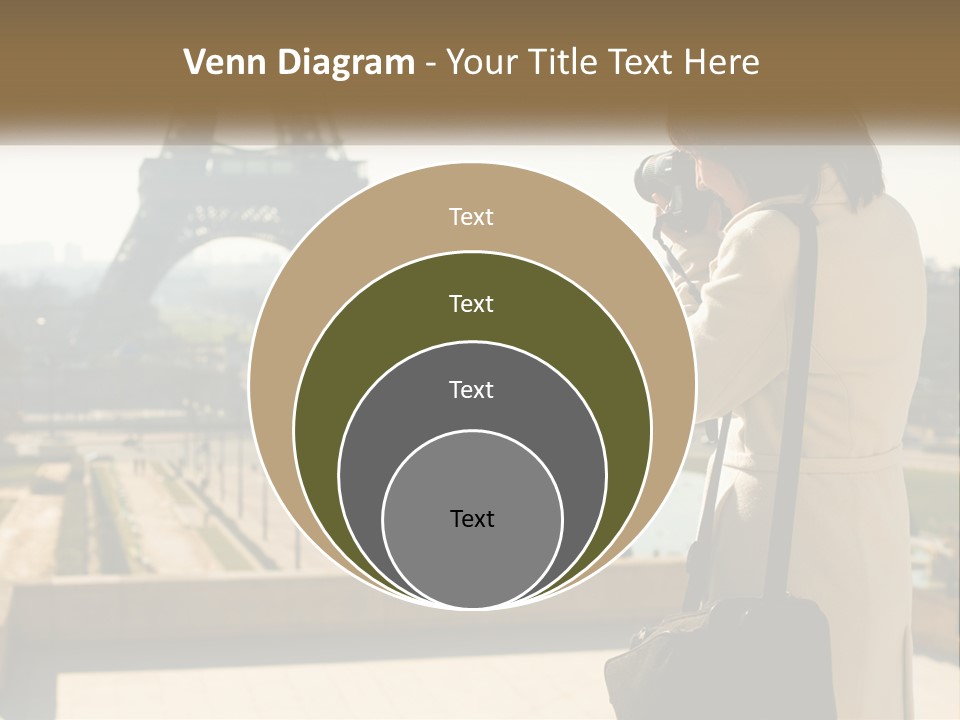 A Woman Taking A Picture Of The Eiffel Tower PowerPoint Template