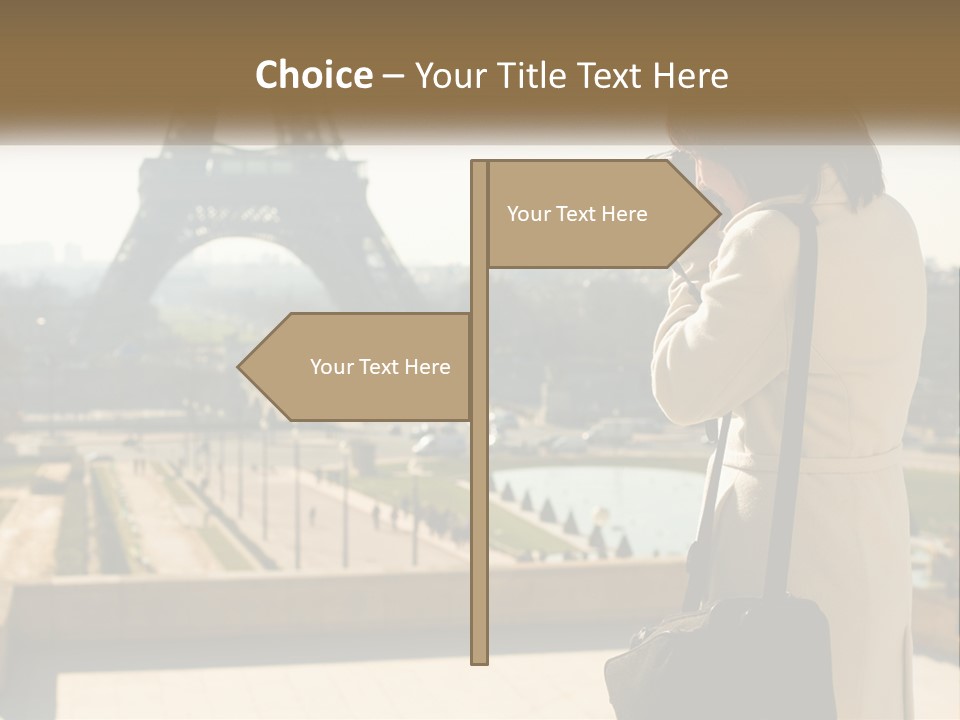 A Woman Taking A Picture Of The Eiffel Tower PowerPoint Template
