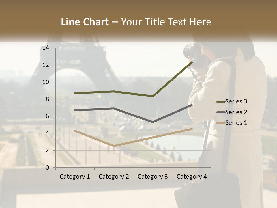 A Woman Taking A Picture Of The Eiffel Tower PowerPoint Template