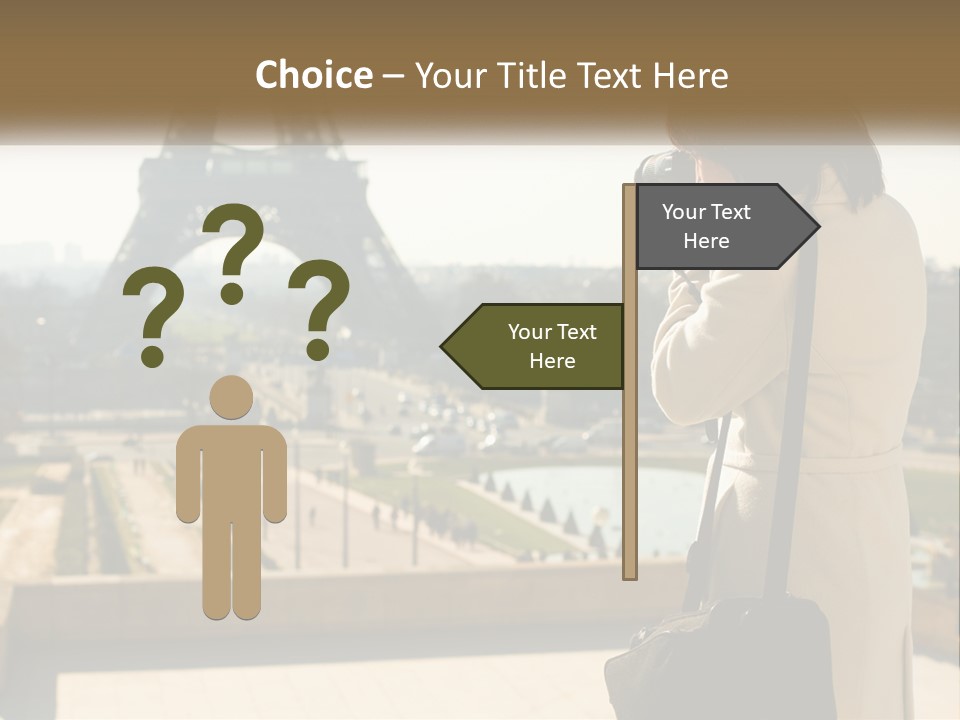 A Woman Taking A Picture Of The Eiffel Tower PowerPoint Template