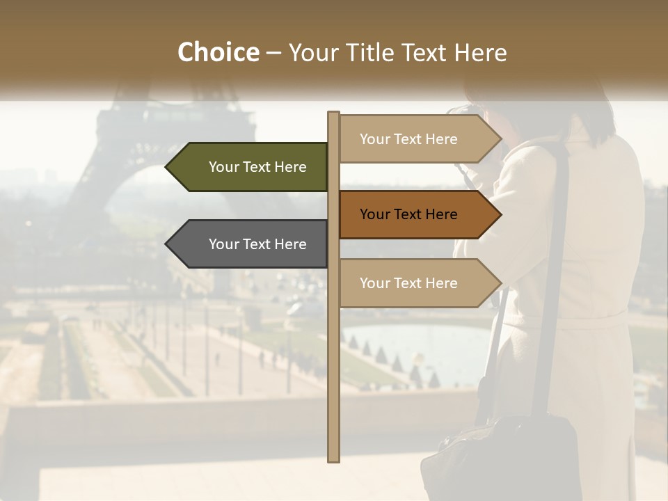 A Woman Taking A Picture Of The Eiffel Tower PowerPoint Template