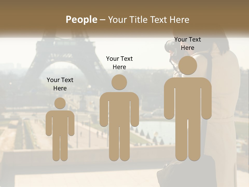 A Woman Taking A Picture Of The Eiffel Tower PowerPoint Template