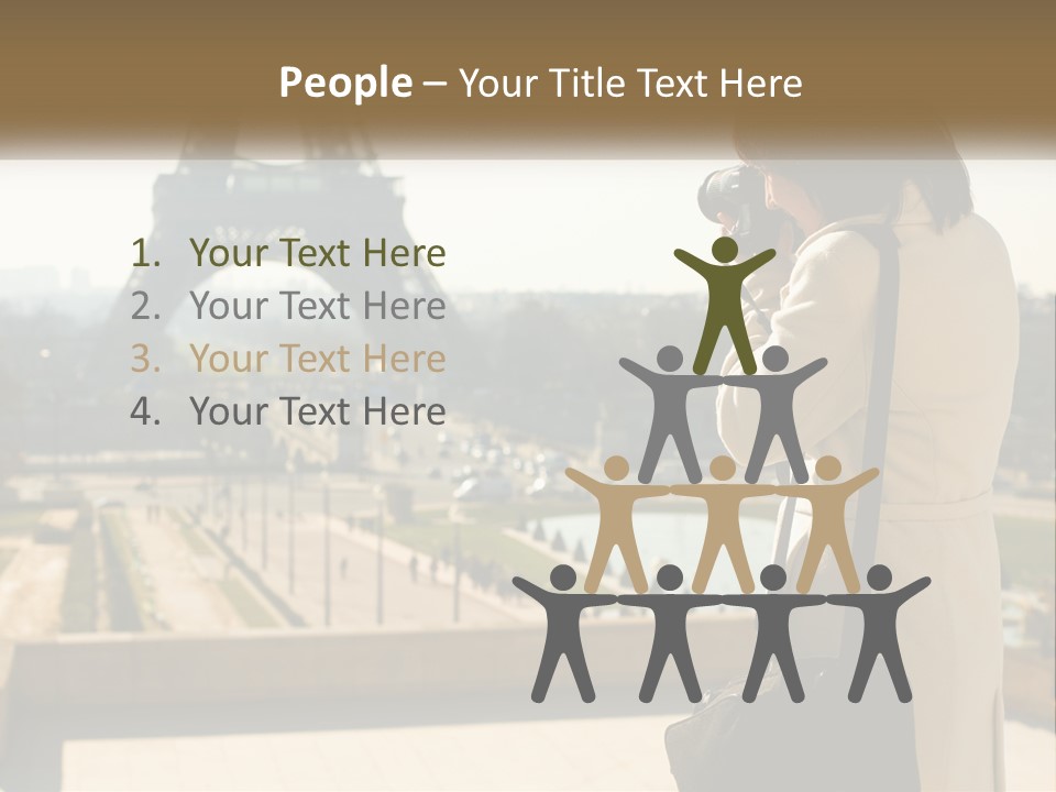 A Woman Taking A Picture Of The Eiffel Tower PowerPoint Template