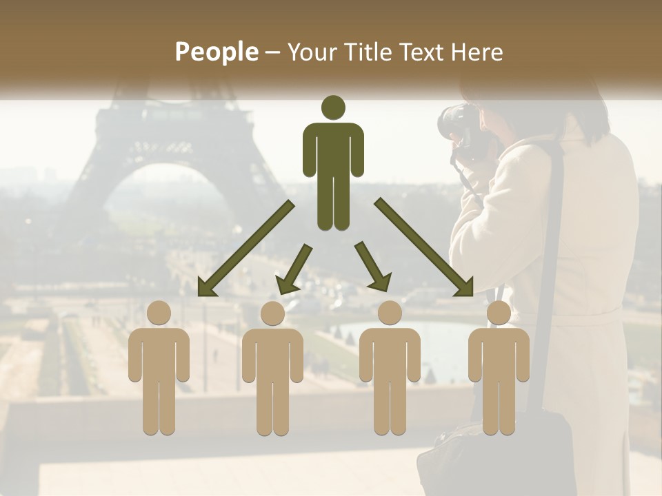 A Woman Taking A Picture Of The Eiffel Tower PowerPoint Template