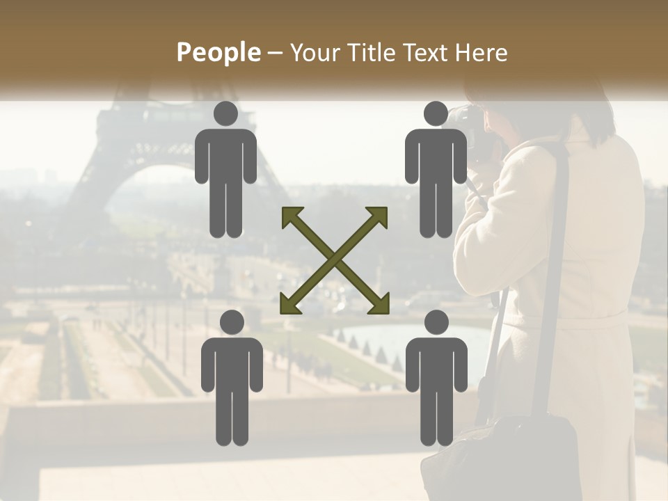 A Woman Taking A Picture Of The Eiffel Tower PowerPoint Template