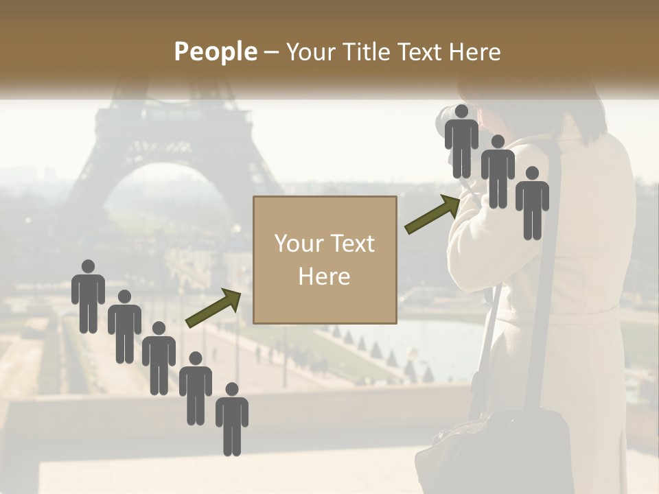 A Woman Taking A Picture Of The Eiffel Tower PowerPoint Template