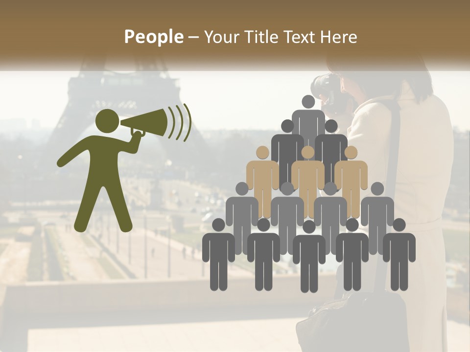 A Woman Taking A Picture Of The Eiffel Tower PowerPoint Template