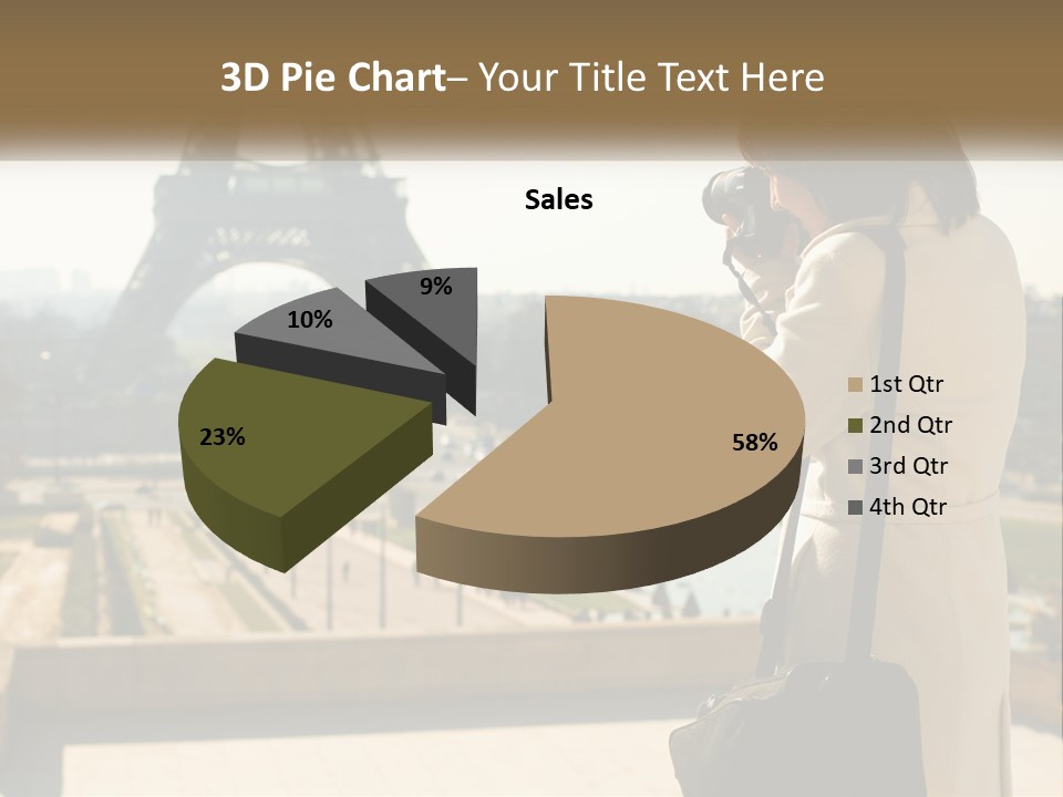 A Woman Taking A Picture Of The Eiffel Tower PowerPoint Template