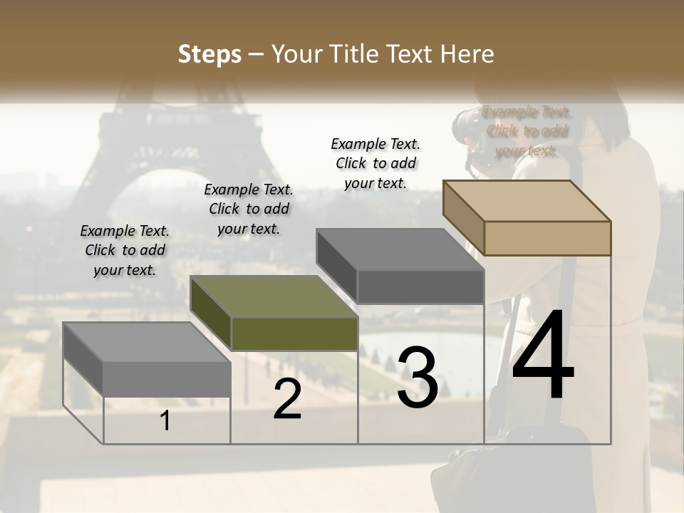 A Woman Taking A Picture Of The Eiffel Tower PowerPoint Template