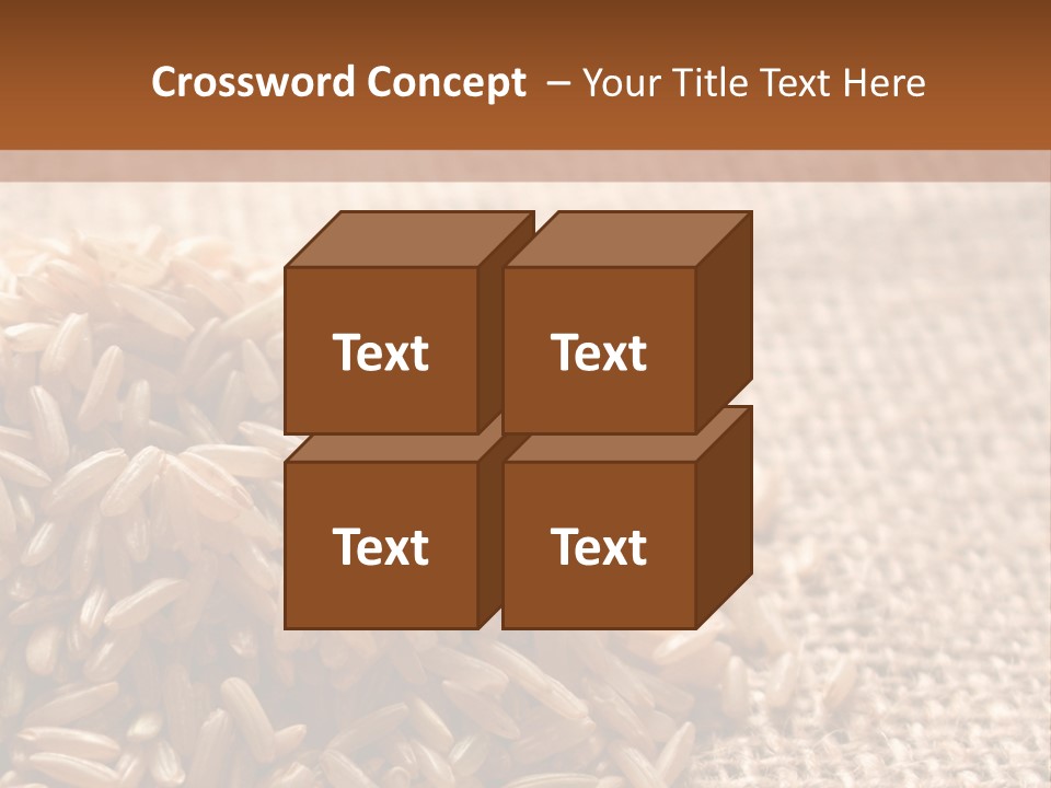 A Pile Of Brown Rice On Top Of A Table PowerPoint Template