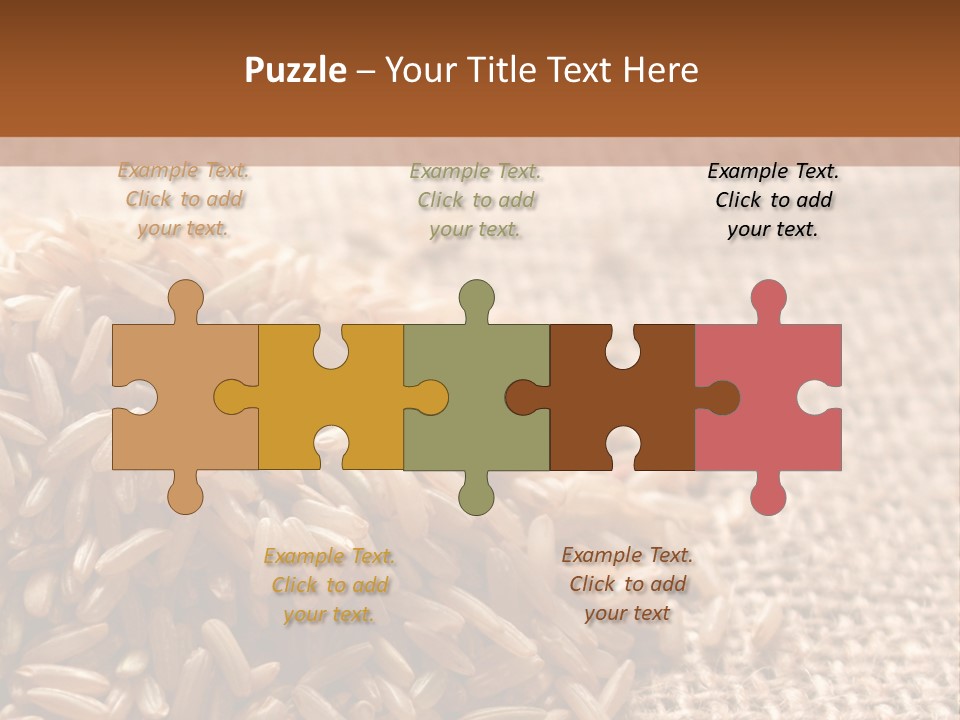 A Pile Of Brown Rice On Top Of A Table PowerPoint Template