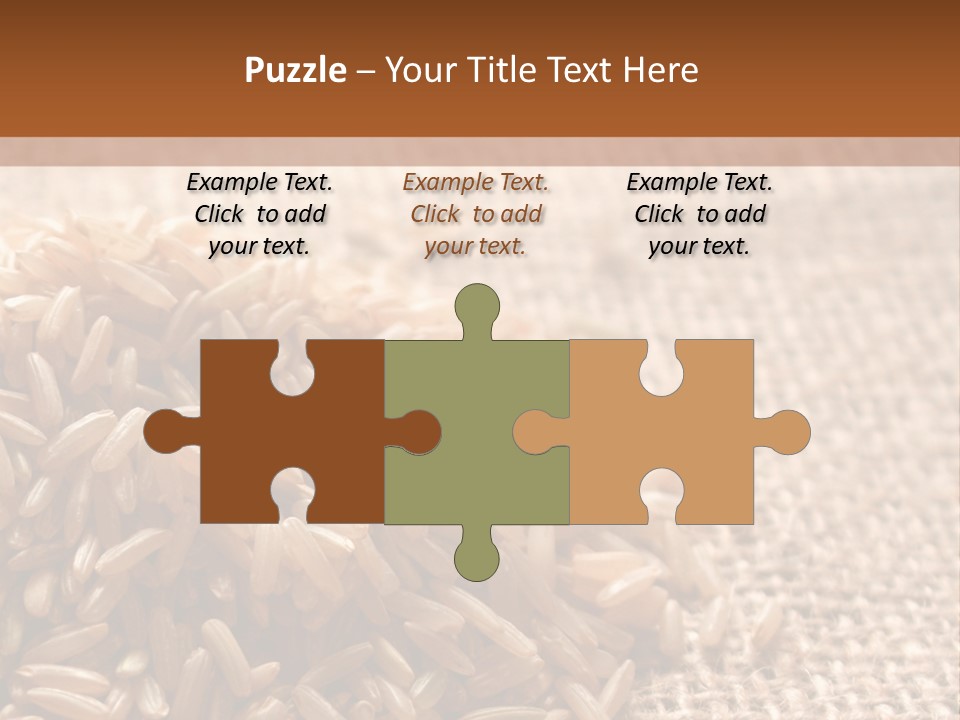 A Pile Of Brown Rice On Top Of A Table PowerPoint Template