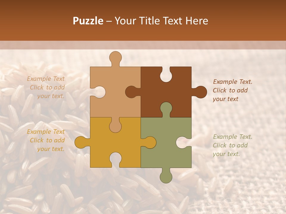 A Pile Of Brown Rice On Top Of A Table PowerPoint Template