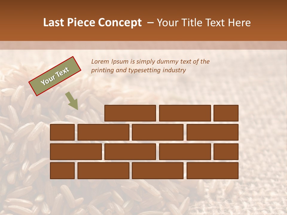A Pile Of Brown Rice On Top Of A Table PowerPoint Template