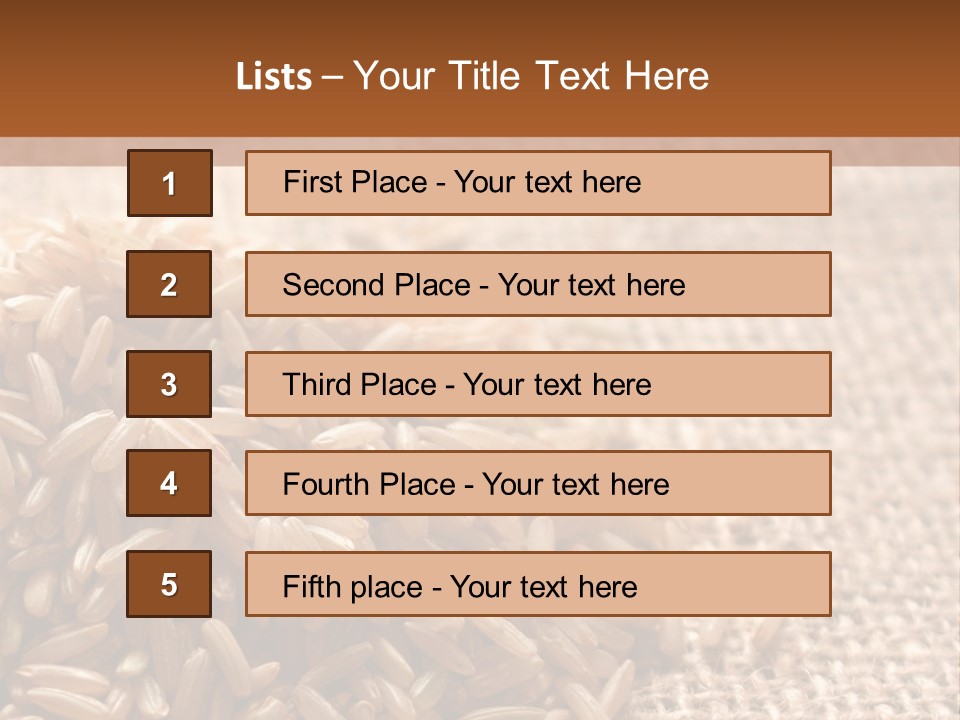 A Pile Of Brown Rice On Top Of A Table PowerPoint Template
