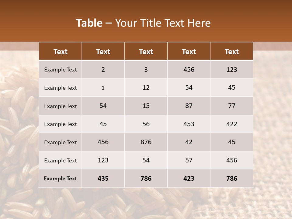 A Pile Of Brown Rice On Top Of A Table PowerPoint Template